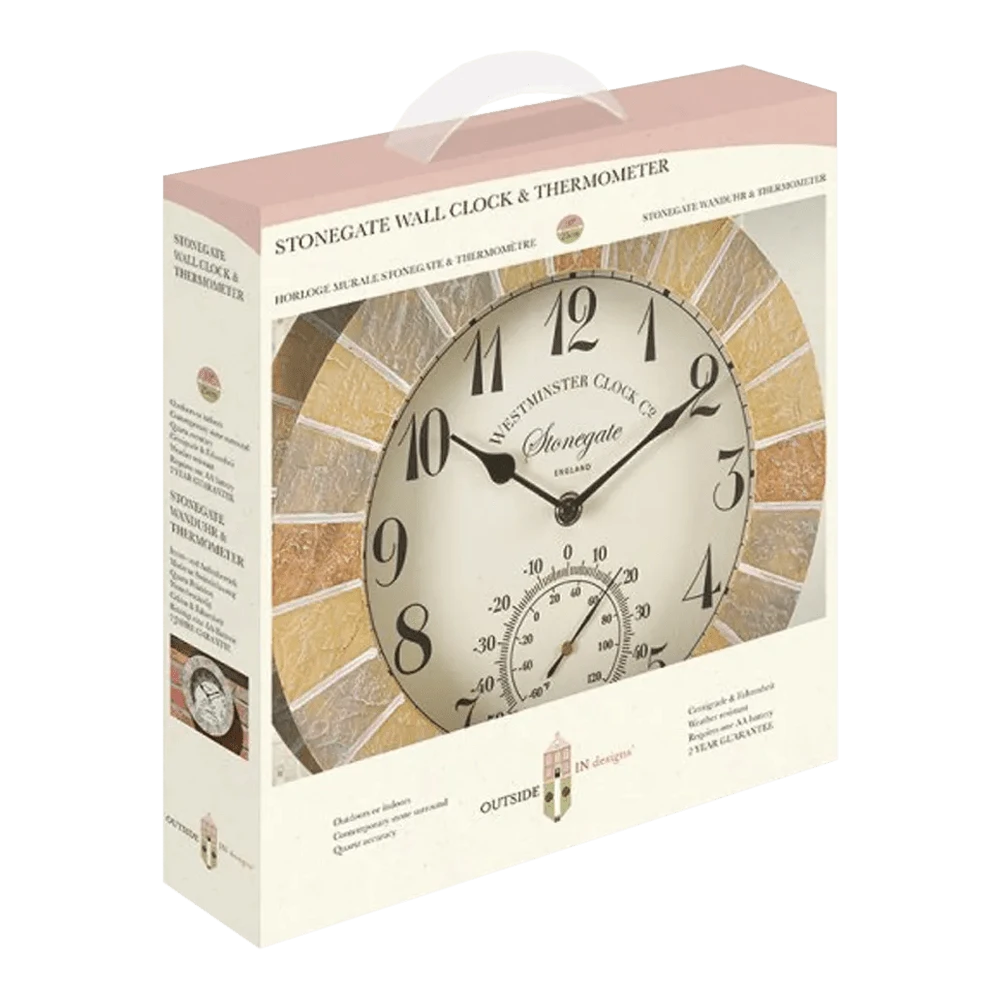 Buitenklok Stonegate - 2in1 - 25cm 4 Buitenklok Stonegate - 2in1 - 25cm - Image 2