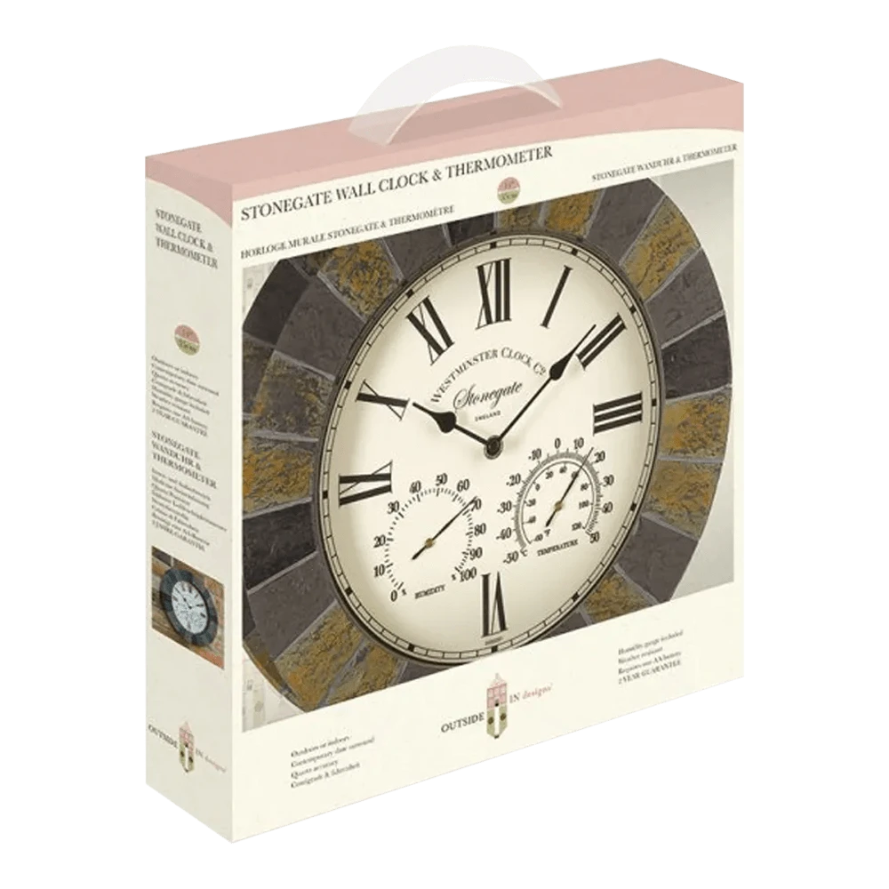 Buitenklok Stonegate - 3in1 - 35cm 4 Buitenklok Stonegate - 3in1 - 35cm - Image 2