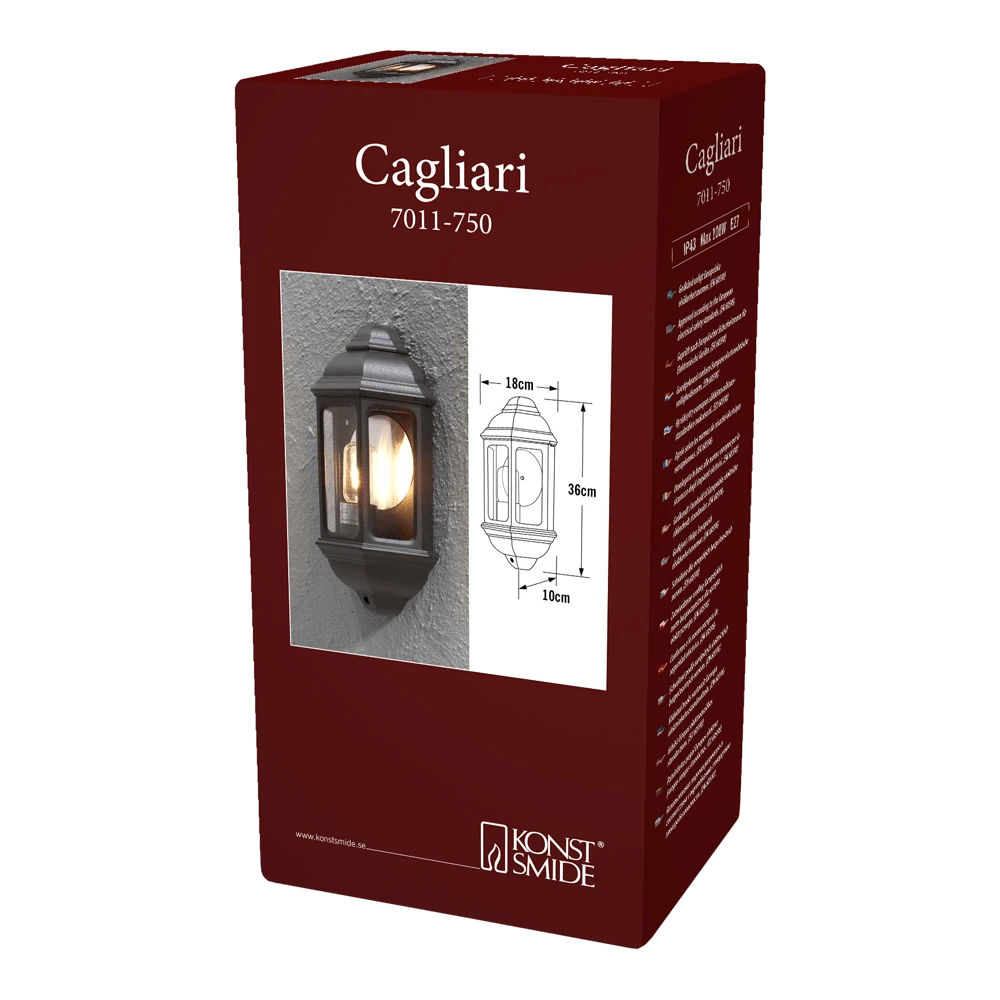 Konstsmide Cagliari 230V Wandlampr Flush 36cm, E27 Max 100W 5 Konstsmide Cagliari 230V Wandlampr Flush 36cm, E27 Max 100W - Image 3