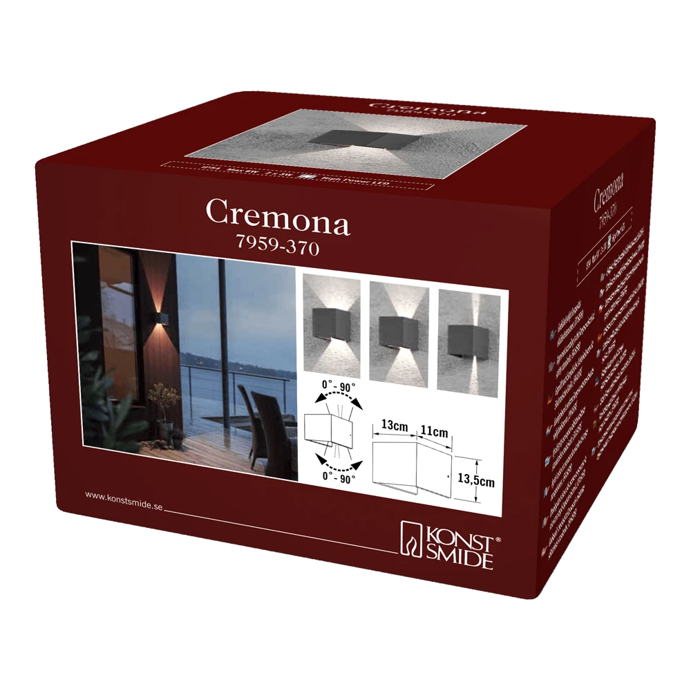 Konstsmide Cremona PowerLED 230V Wandlamp Flush 13.5cm, 2x 3W 7 Konstsmide Cremona PowerLED 230V Wandlamp Flush 13.5cm, 2x 3W - Image 5