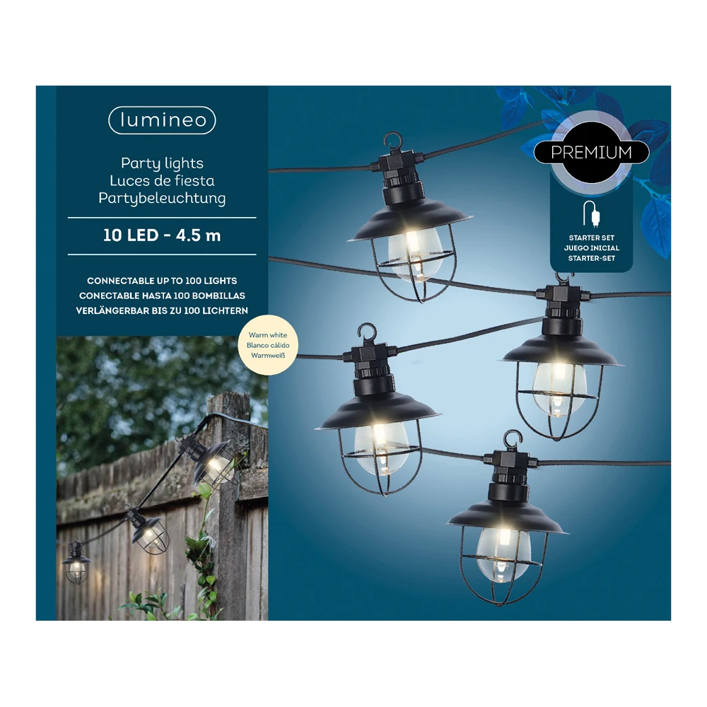 Lumineo Feestverlichting Lichtsnoer - 450cm - 10 LEDS - Warm Wit 3 Lumineo Feestverlichting Lichtsnoer - 450cm - 10 LEDS - Warm Wit