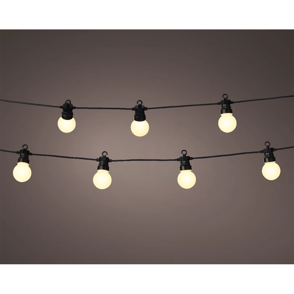 Lumineo Feestverlichting Lichtsnoer - Bolvorm- 950cm - 20 LEDS - Warm Wit 4 Lumineo Feestverlichting Lichtsnoer - Bolvorm- 950cm - 20 LEDS - Warm Wit - Image 2