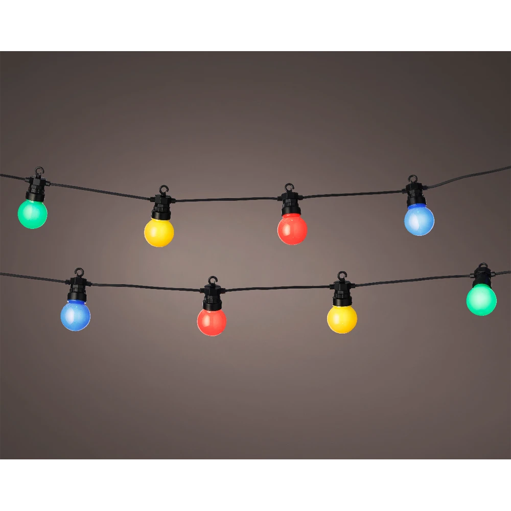 Lumineo Feestverlichting Lichtsnoer - Bolvorm - Twinkel Effect - 950cm - 20 LEDS - Multi 4 Lumineo Feestverlichting Lichtsnoer - Bolvorm - Twinkel Effect - 950cm - 20 LEDS - Multi - Image 2