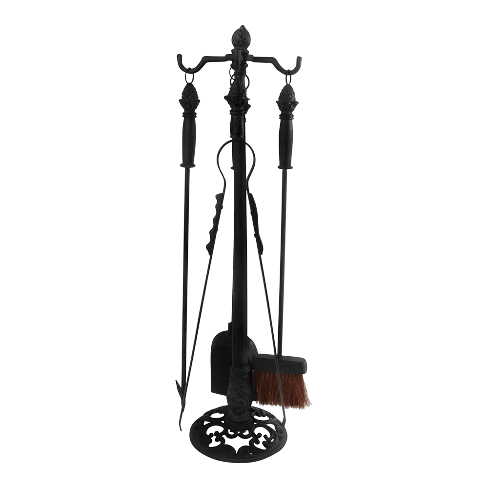 Haardgereedschapset Met Rek - Zwart - Fancy Flames 2 Haardgereedschapset Met Rek - Zwart - Fancy Flames