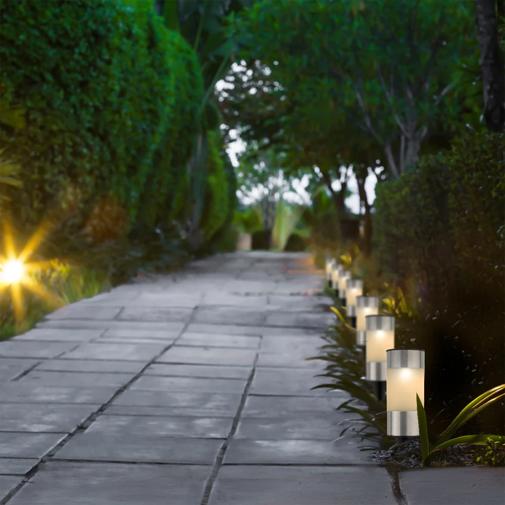 Lumineo LED Solar Tuinlamp - D6 X H14cm - RVS - 10st. 5 Lumineo LED Solar Tuinlamp - D6 X H14cm - RVS - 10st. - Image 3