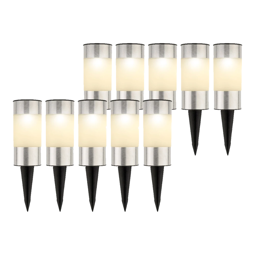 Lumineo LED Solar Tuinlamp - D6 X H14cm - RVS - 10st. 6 Lumineo LED Solar Tuinlamp - D6 X H14cm - RVS - 10st. - Image 4