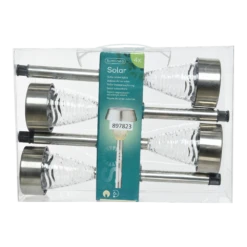 Lumineo LED Solar Tuinlamp - RVS - D7 X H27cm - 4st.