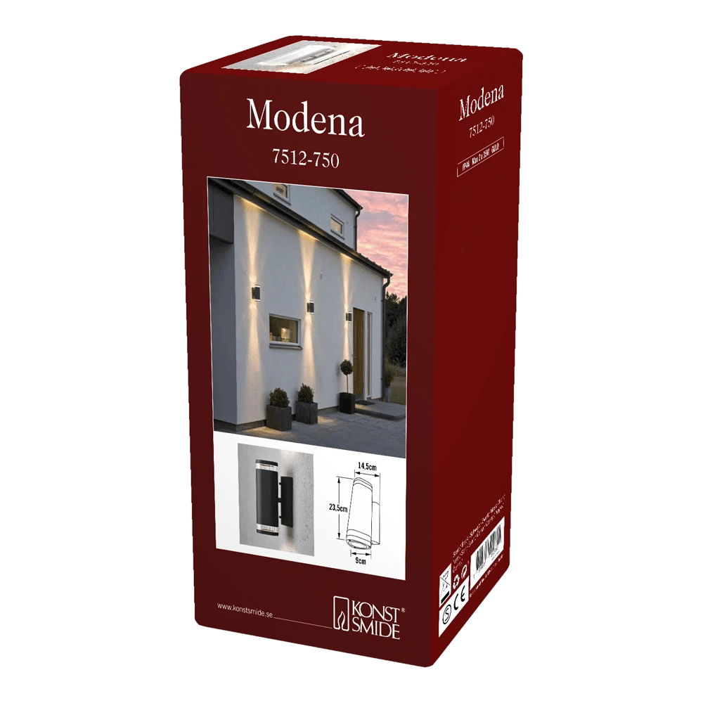 Konstsmide Modena 230V Wandlamp Triade Twinspot Single Strip 23.5cm, GU10, Max 2x 35W 6 Konstsmide Modena 230V Wandlamp Triade Twinspot Single Strip 23.5cm, GU10, Max 2x 35W - Image 4