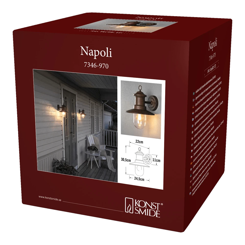 Konstsmide Napoli 230V Wandlamp Neerwaarts 30.5cm E27, Max 60W 5 Konstsmide Napoli 230V Wandlamp Neerwaarts 30.5cm E27, Max 60W - Image 3