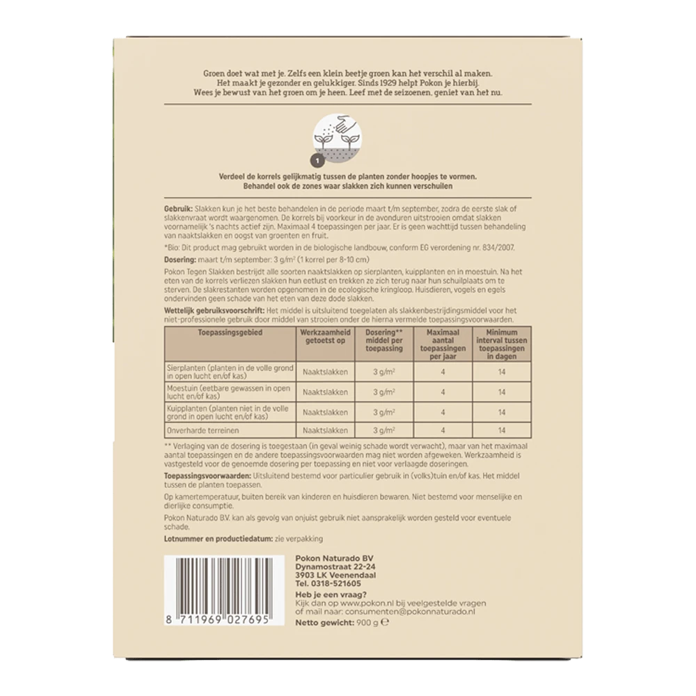 Pokon Bio Tegen Slakken Korrels 900gr - Insecten En Ongedierte 4 Pokon Bio Tegen Slakken Korrels 900gr - Insecten En Ongedierte - Image 2