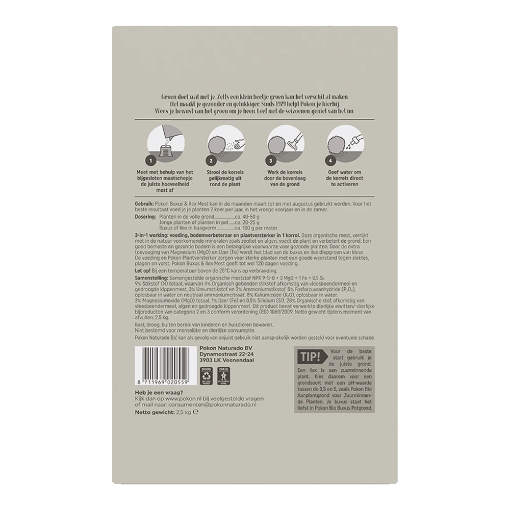 Pokon Buxus & Ilex Mest 2,5kg - Tuinplanten Voeding 4 Pokon Buxus & Ilex Mest 2,5kg - Tuinplanten Voeding - Image 2