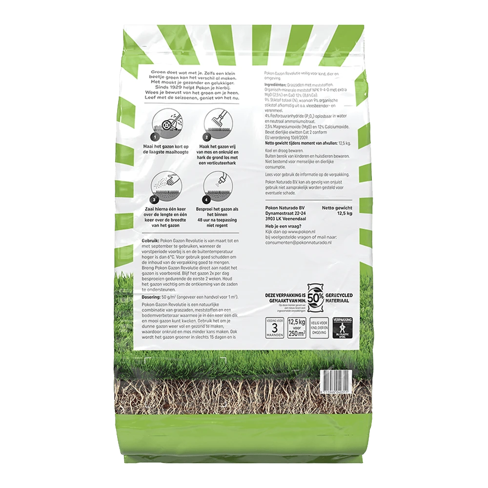Pokon Gazon Revolutie 12,5kg - Gazonmeststof, Graszaad 4 Pokon Gazon Revolutie 12,5kg - Gazonmeststof, Graszaad - Image 2