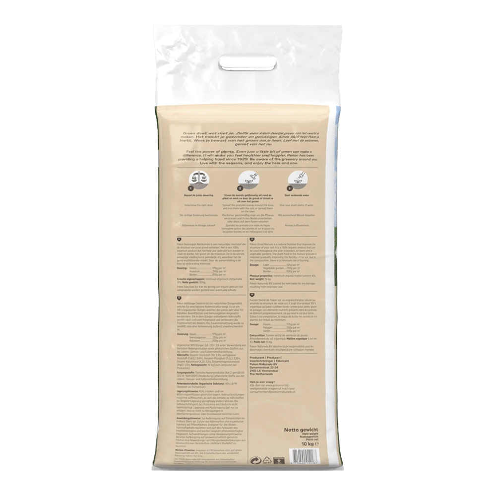 Pokon Gedroogde Mestkorrel 10kg - Tuinplanten Voeding, Gazonmeststof 4 Pokon Gedroogde Mestkorrel 10kg - Tuinplanten Voeding, Gazonmeststof - Image 2