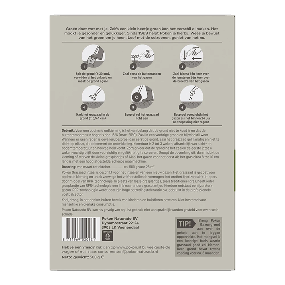 Pokon Graszaad Inzaai 500gr - Graszaad 4 Pokon Graszaad Inzaai 500gr - Graszaad - Image 2