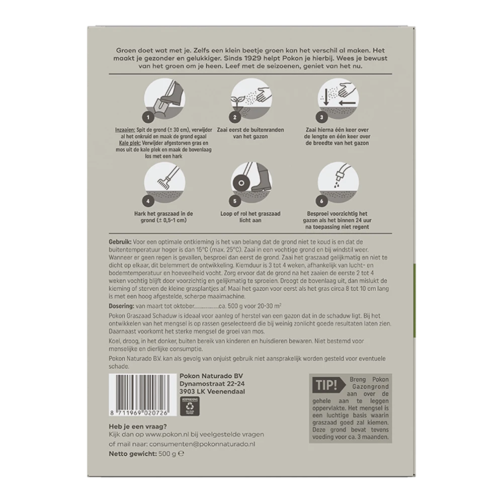 Pokon Graszaad Schaduw 500gr - Graszaad 4 Pokon Graszaad Schaduw 500gr - Graszaad - Image 2