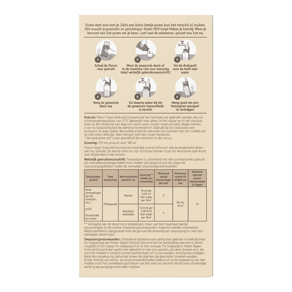 Pokon Tegen Onkruid Concentraat 225ml - Onkruid En Aanslag 4 Pokon Tegen Onkruid Concentraat 225ml - Onkruid En Aanslag - Image 2