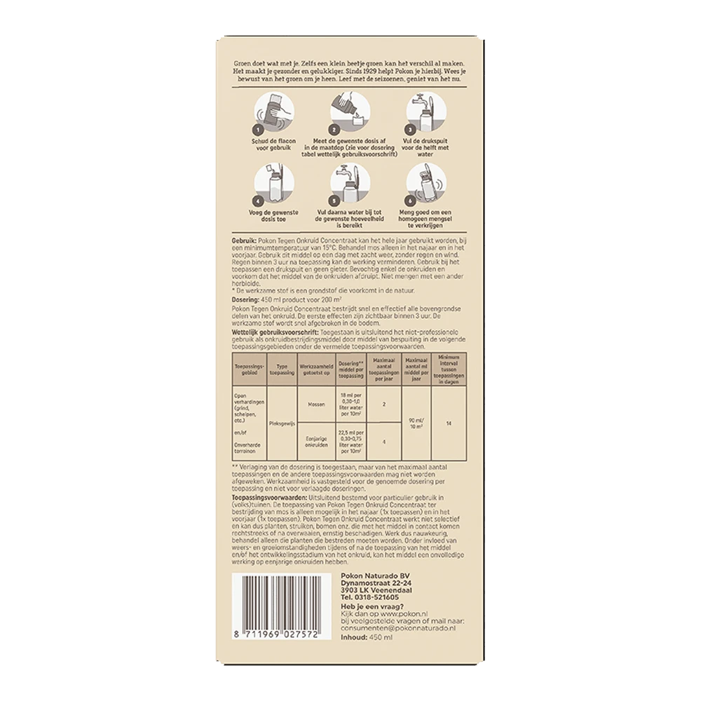 Pokon Tegen Onkruid Concentraat 450ml - Onkruid En Aanslag 4 Pokon Tegen Onkruid Concentraat 450ml - Onkruid En Aanslag - Image 2