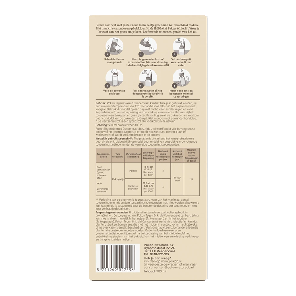 Pokon Tegen Onkruid Concentraat 900ml OP=OP - Onkruid En Aanslag - Image 2