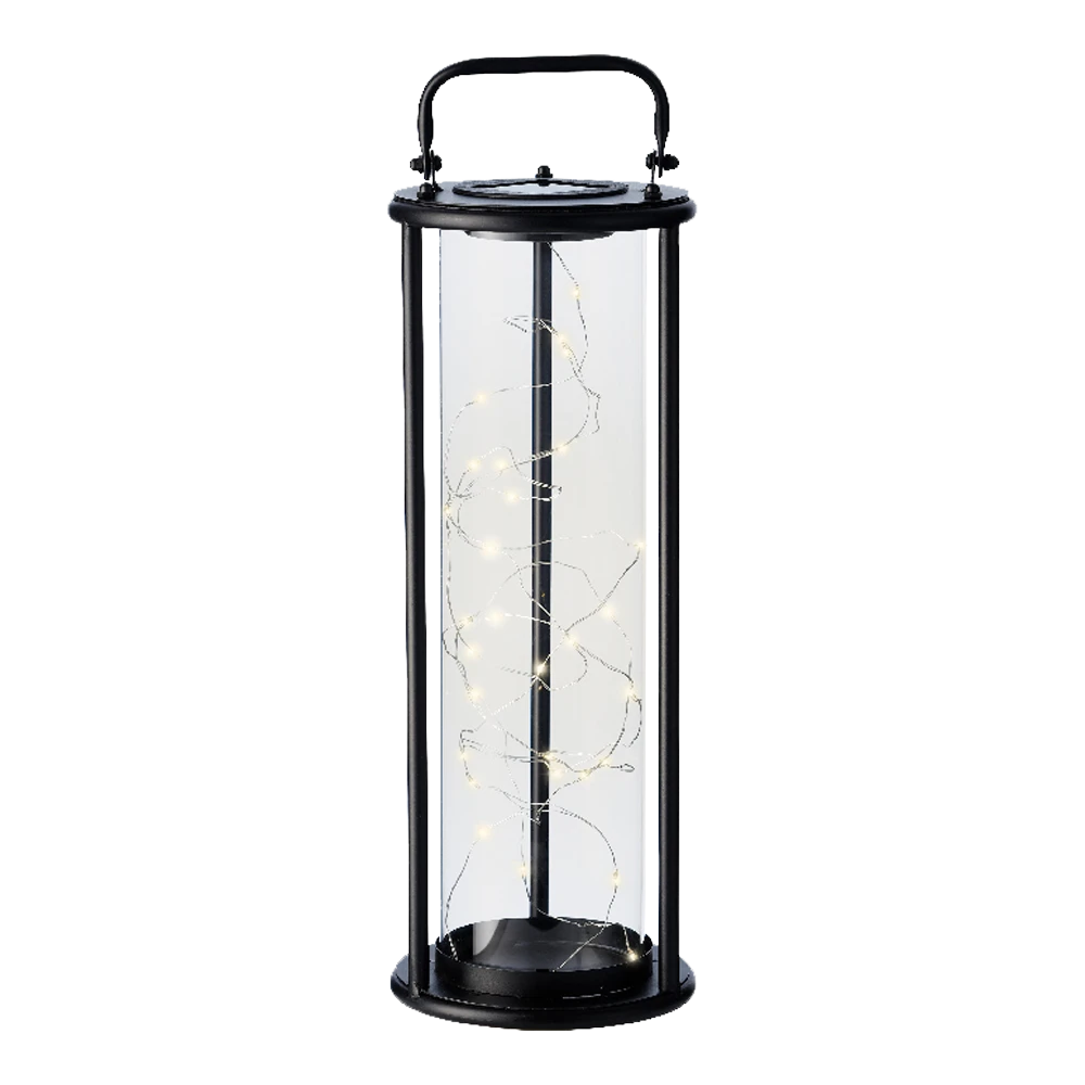 Lumineo Solar Lantaarn - LED - D15 X H42cm - Zwart 7 Lumineo Solar Lantaarn - LED - D15 X H42cm - Zwart - Image 5