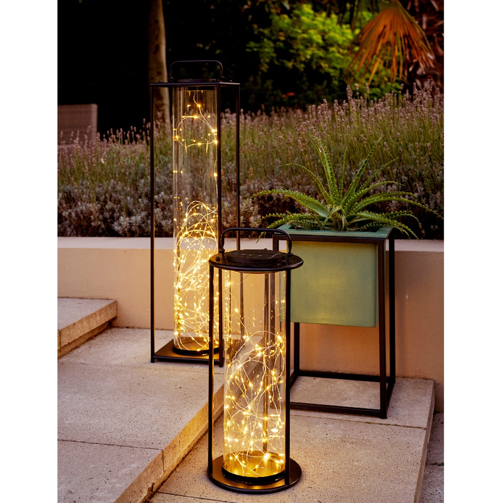 Lumineo Solar Lantaarn - LED - D20 X H49cm - Zwart 5 Lumineo Solar Lantaarn - LED - D20 X H49cm - Zwart - Image 3