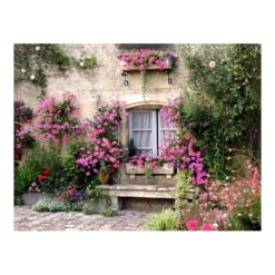 Tuinposter Bloemenmuur - 80x60cm