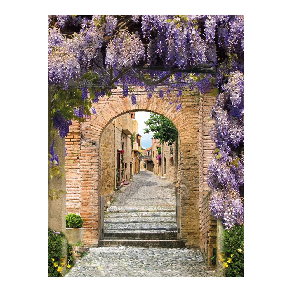 Tuinposter Doorkijk Bl. Regen Stad - 60x80cm 3 Tuinposter Doorkijk Bl. Regen Stad - 60x80cm