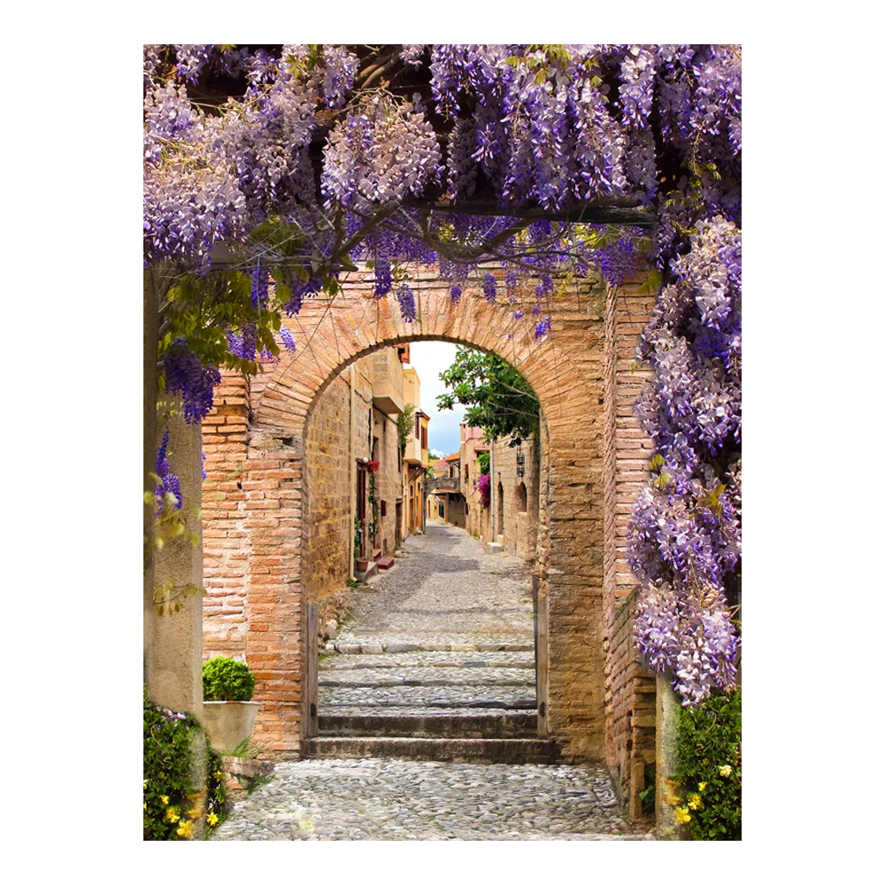 Tuinposter Doorkijk Blauwregen - L - 90x120cm 3 Tuinposter Doorkijk Blauwregen - L - 90x120cm