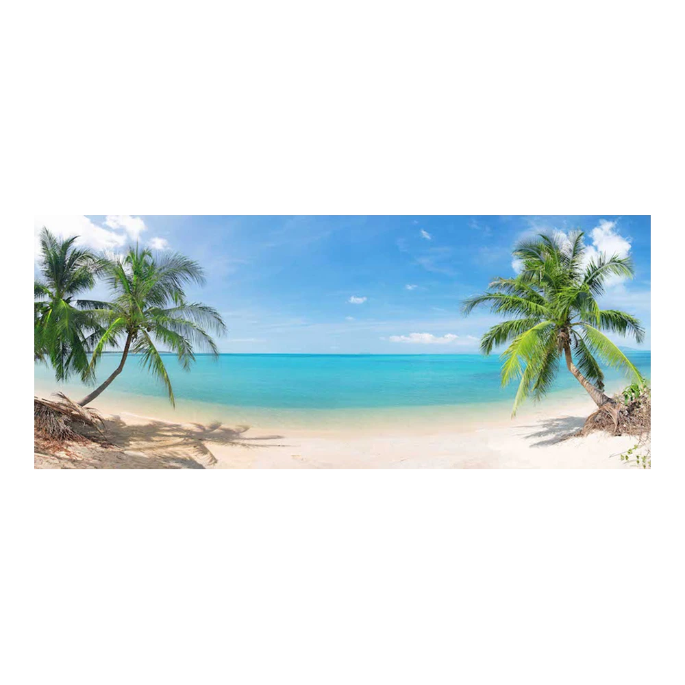 Tuinposter Strand Met Palmen - 110x45cm 3 Tuinposter Strand Met Palmen - 110x45cm